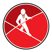 SimpleRisk logo of a business man walking a tight rope